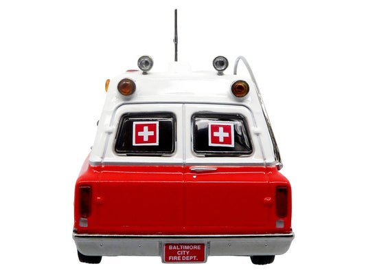 1969 Chevrolet C-10 Ambulance "Baltimore City Fire Department" White and Red "5 Alarm" Series Limited Edition 1/50 Diecast Model by Iconic Replicas Iconic Replicas