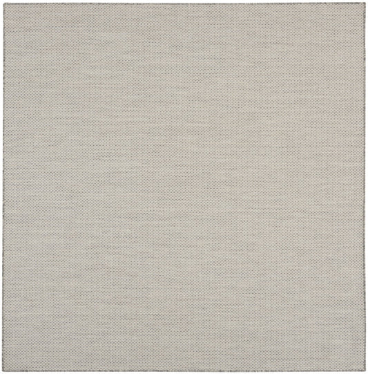 8' Silver Square Geometric Power Loom Area Rug W2B