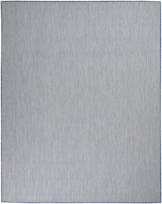 8' X 10' Blue Geometric Power Loom Area Rug