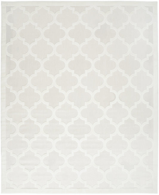 7' X 10' Cream Geometric Flatweave Area Rug