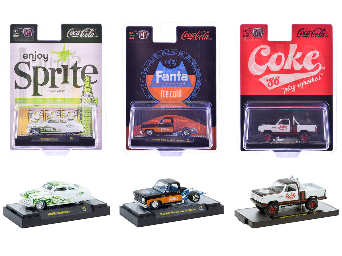"Sodas" Set of 3 pieces Release 54 Limited Edition to 10000 pieces Worldwide 1/64 Diecast Model Cars by M2 Machines M2