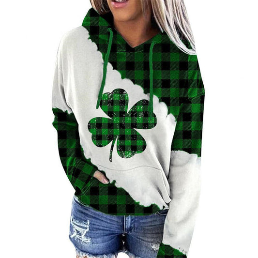 Women Sweatshirts Lucky Grass Print Streetwear Sweatshirts Hoodie Pullover Loose Casual Hooded Tops Clothes Best YouTube Store
