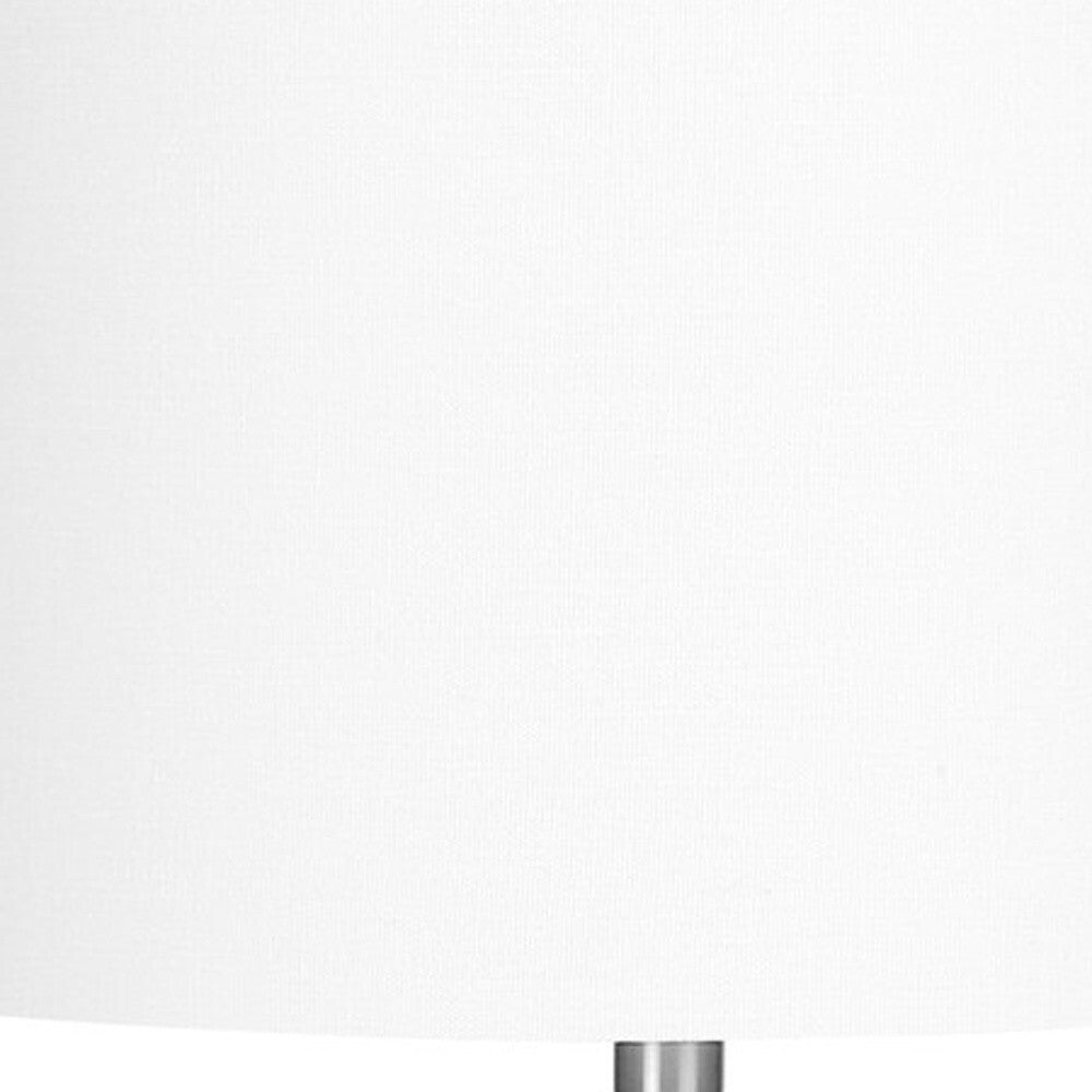 26" Cream Ceramic Cylinder Table Lamp With Cream Drum Shade W2B