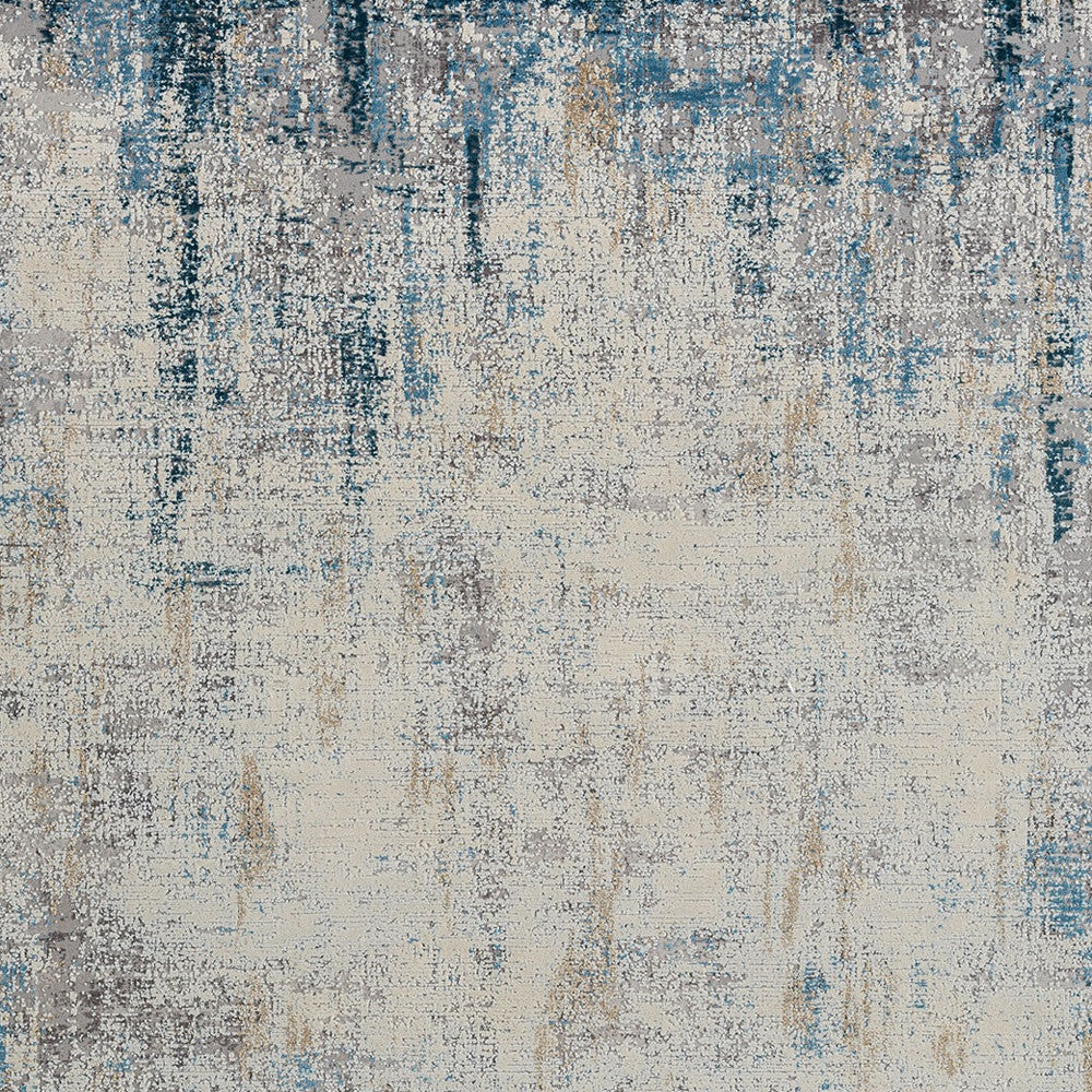 2' X 3' Blue and Ivory Abstract Area Rug W2B