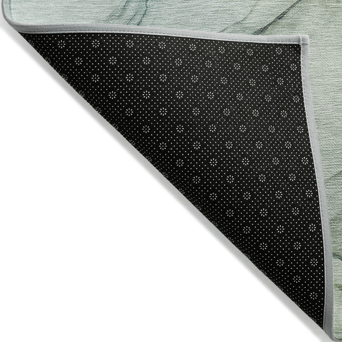 8' Runner Green Abstract Washable Non Skid Indoor Outdoor Runner Rug W2B