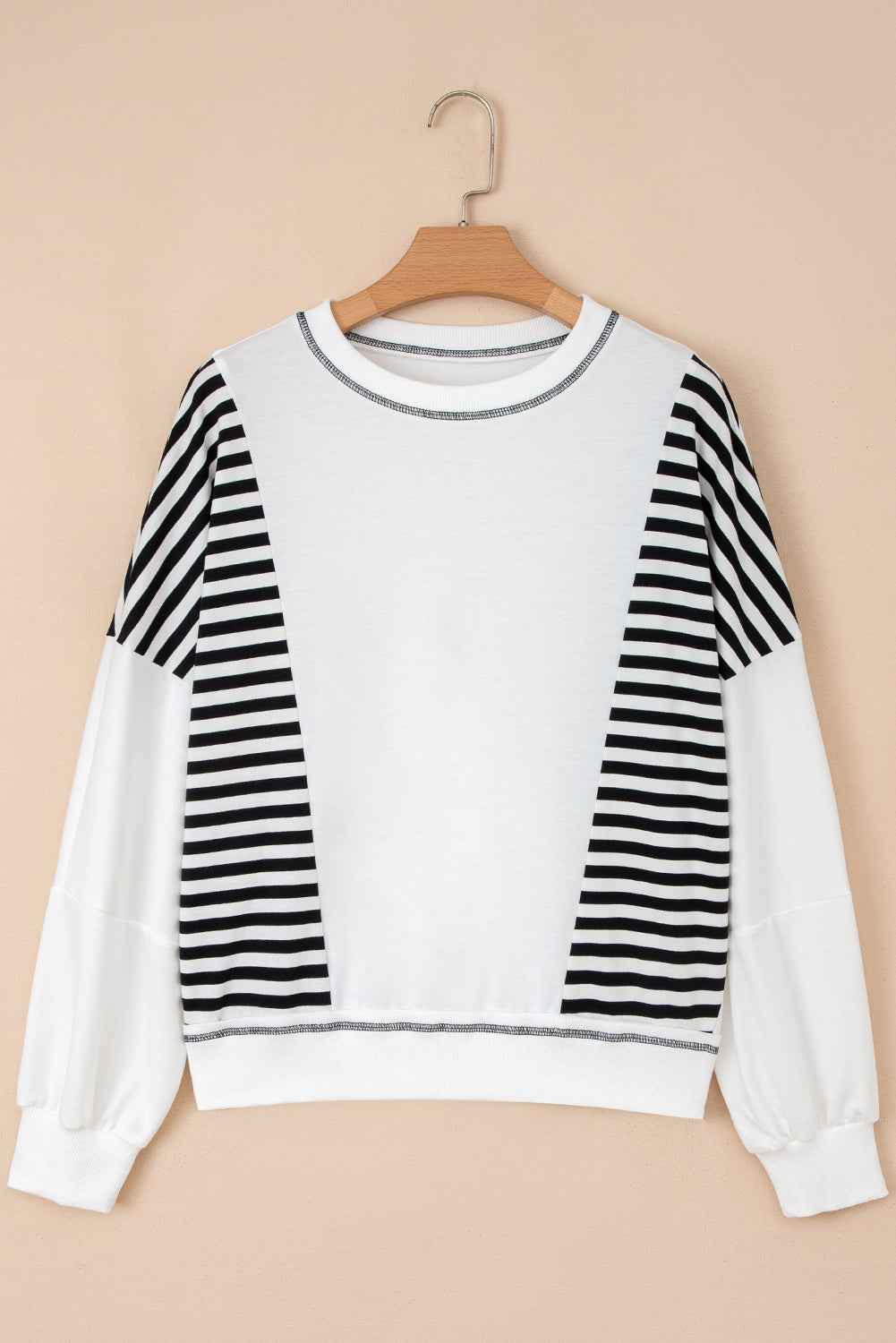 Clare Contrast Stitching Oversize Sweatshirt-4
