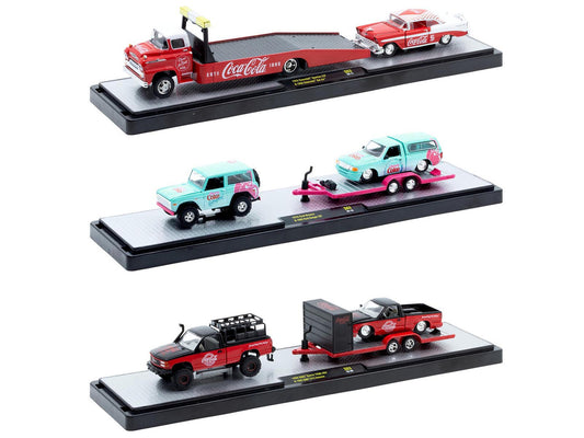 Auto Haulers "Coca-Cola" Set of 3 pieces Release S03 Limited Edition to 4800 pieces Worldwide 1/64 Diecast Model by M2 Machines-1