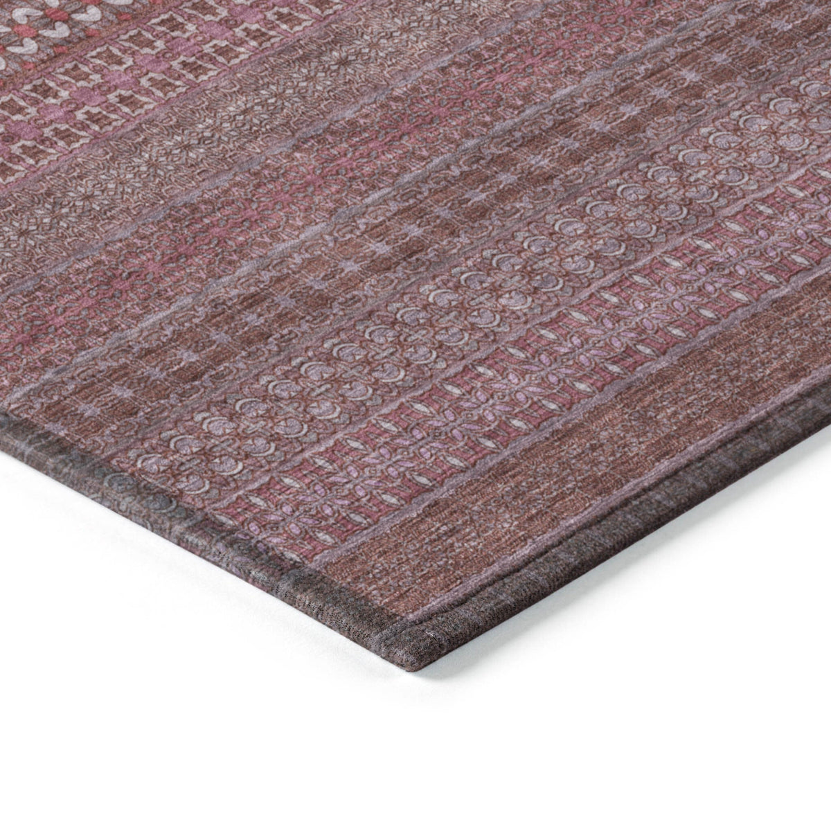 3' X 5' Merlot Striped Washable Non Skid Indoor Outdoor Area Rug W2B
