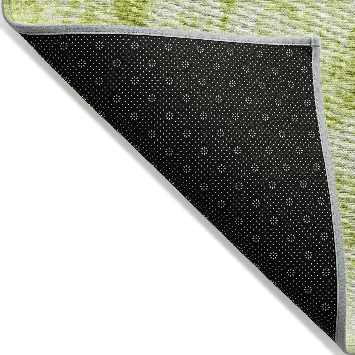 3' X 5' Lime Green Abstract Washable Non Skid Indoor Outdoor Area Rug W2B