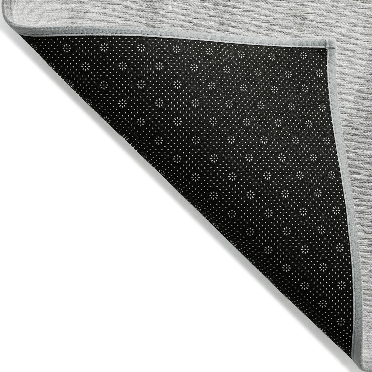 3' X 5' Gray Geometric Washable Non Skid Indoor Outdoor Area Rug W2B