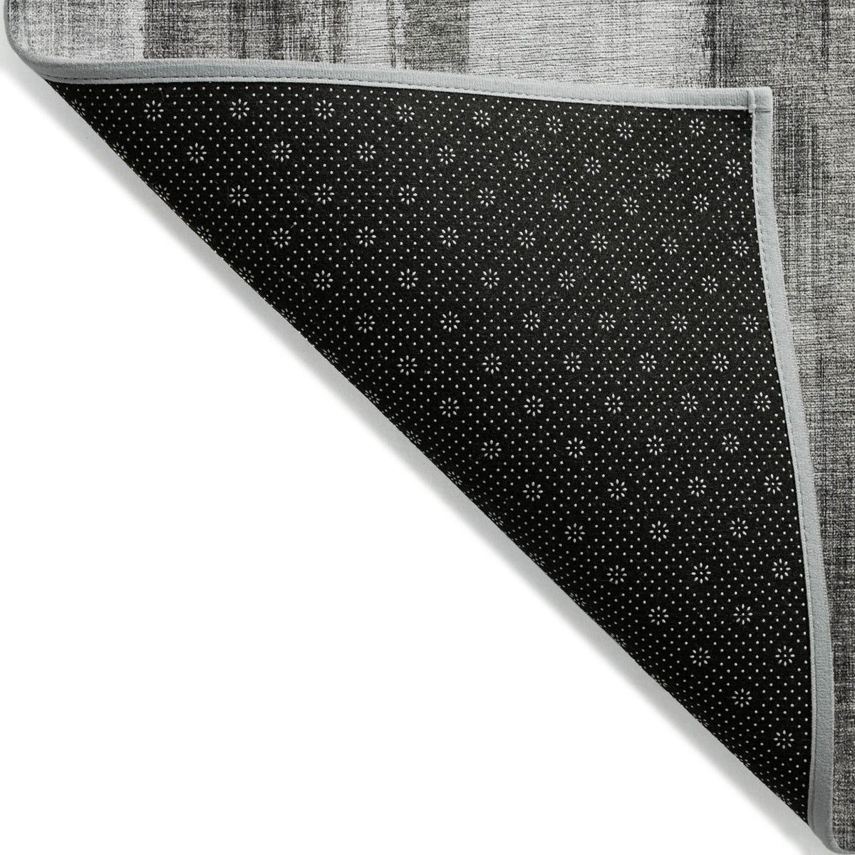 3' X 5' Gray and Black Abstract Washable Non Skid Indoor Outdoor Area Rug W2B