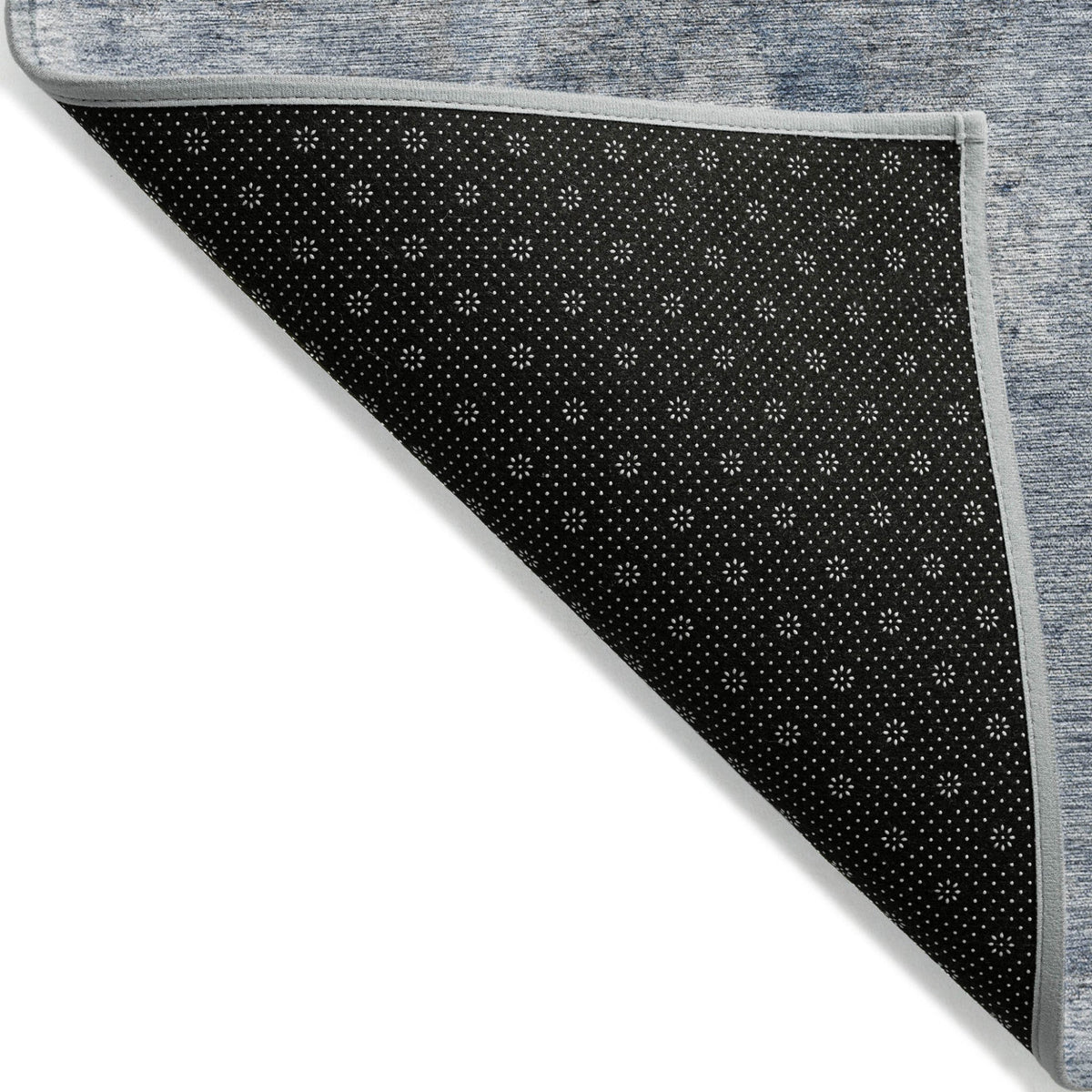 3' X 5' Blue Abstract Washable Non Skid Indoor Outdoor Area Rug W2B