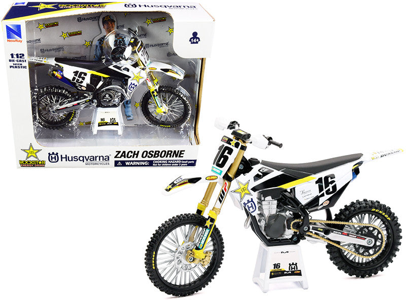 Husqvarna FC450 #16 Zach Osborne "Rockstar Energy Drink" 1/12 Diecast Motorcycle Model by New Ray New Ray
