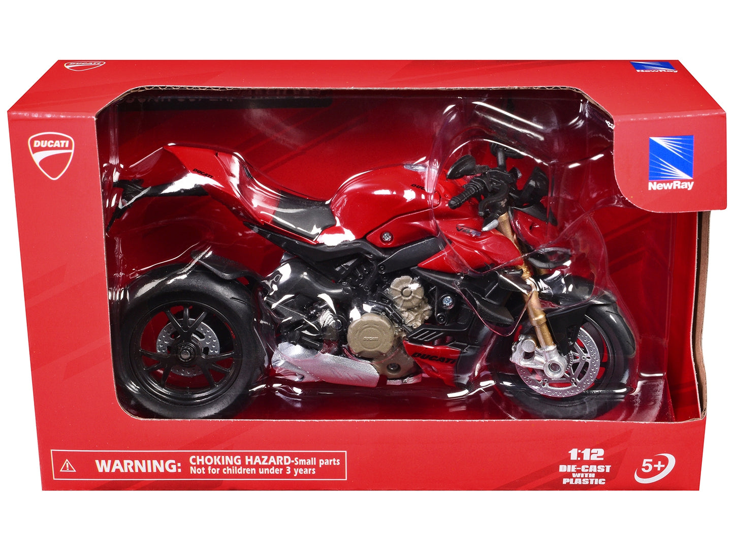 Ducati Supernaked V4S Motorcycle Red 1/12 Diecast Motorcycle Model by New Ray