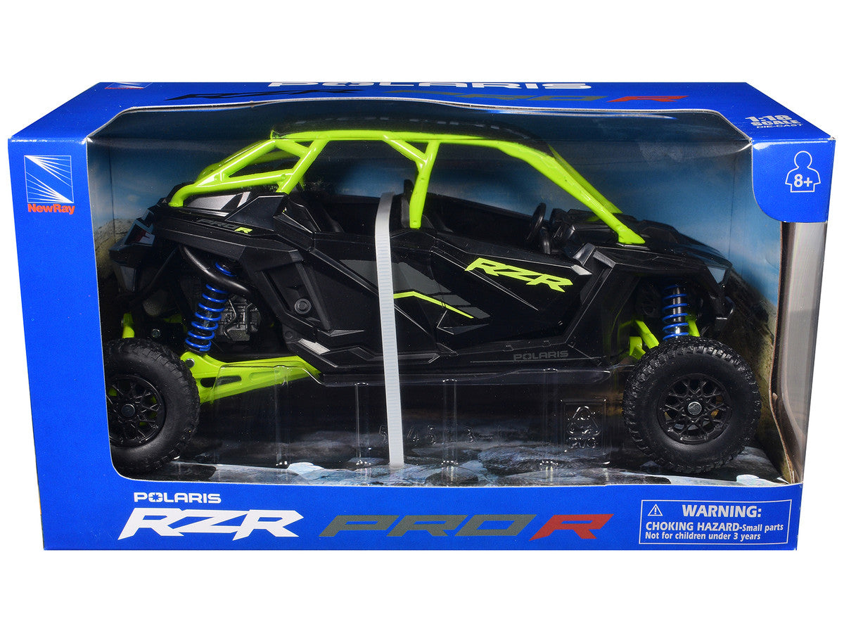 Polaris RZR Pro R UTV Black and Lime Green 1/18 Diecast Model by New Ray New Ray