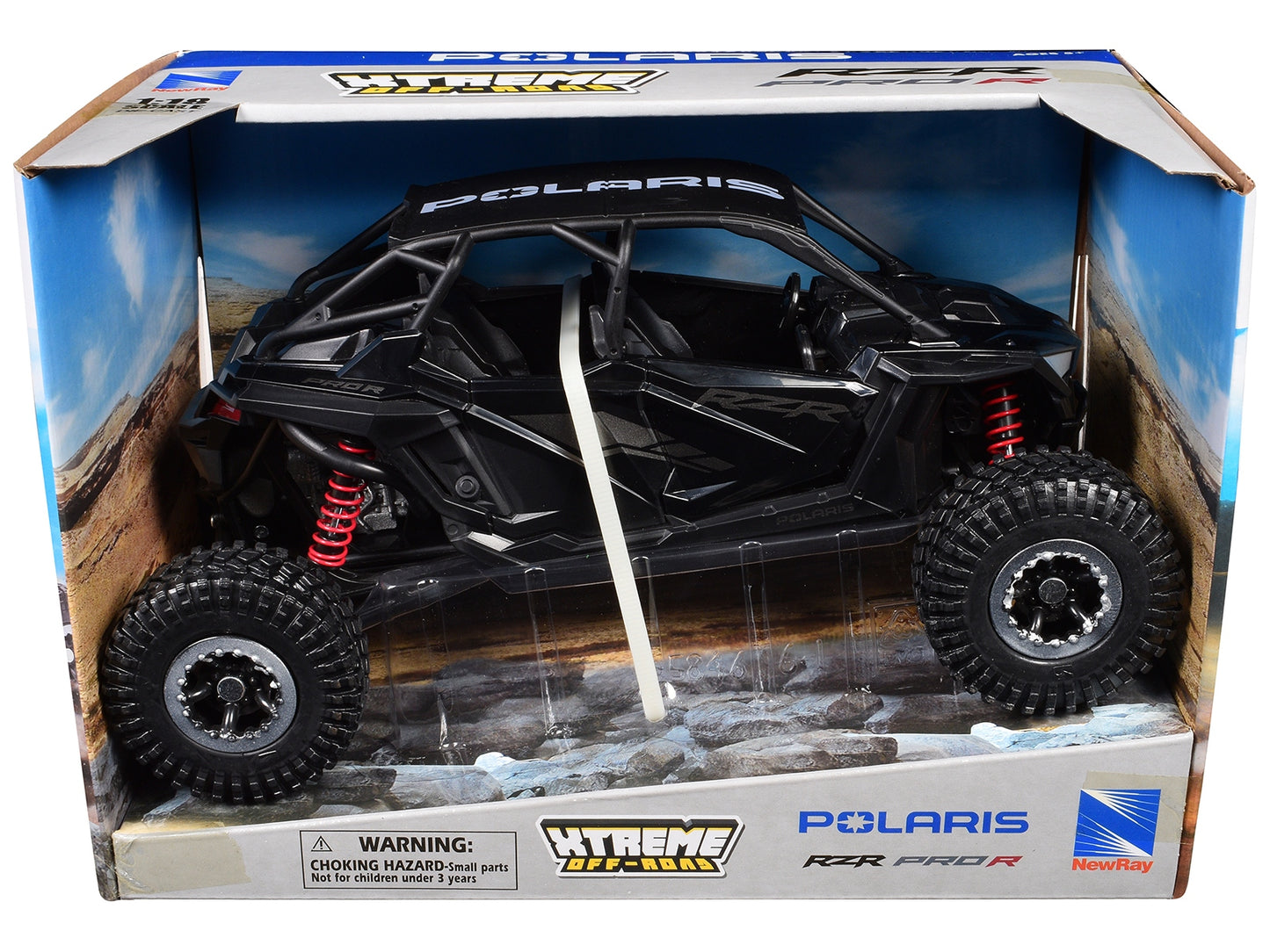 Polaris RZR Pro R UTV Stealth Black "Xtreme Off-Road" Series 1/18 Diecast Model by New Ray