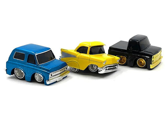 "Lowriders" Series 2 Chevrolet Triple Pack Set of 3 Cars Diecast Model Cars by CarTuned-1
