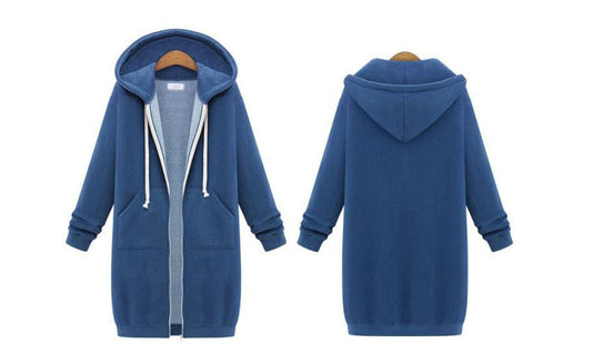 Hooded Long-sleeved Winter Sweater Women's Jacket In A Long Thick Shirt LadyShow.Store