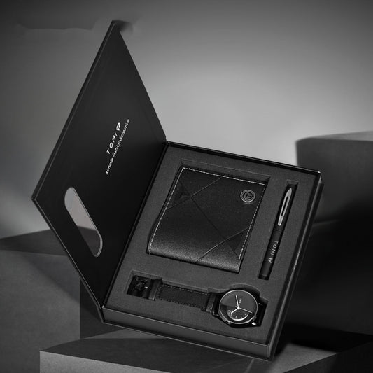 Men's Business Wallet Quartz Watch Set