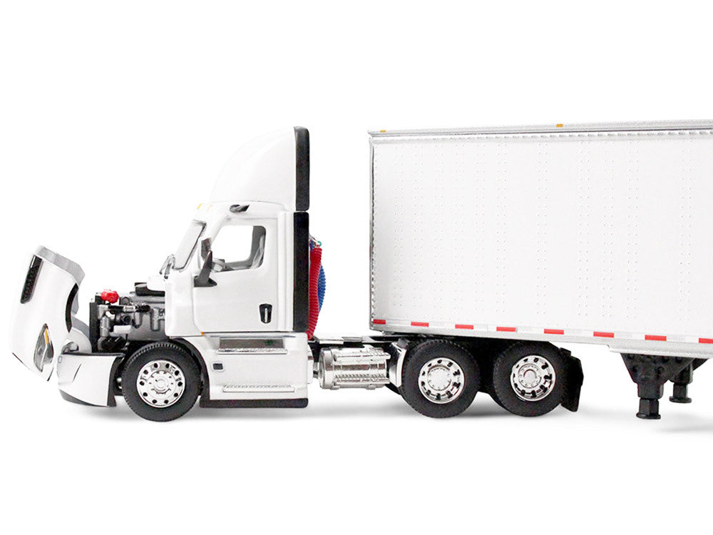 Freightliner Fifth Generation Cascadia Day Cab and 53' Utility Trailer with Skirts White 1/64 Diecast Model by DCP/First Gear First Gear
