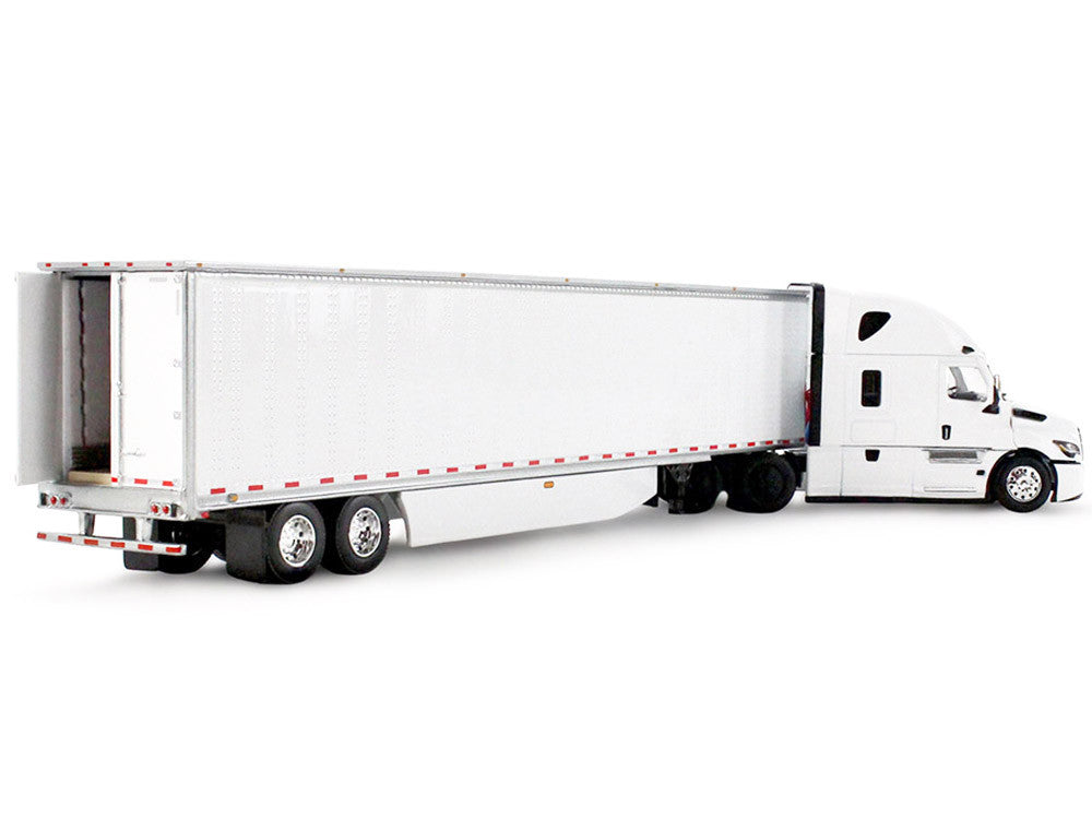 Freightliner Fifth Generation Cascadia Raised Roof Sleeper & 53' Utility Trailer with Skirts White 1/64 Diecast Model by DCP/First Gear First Gear