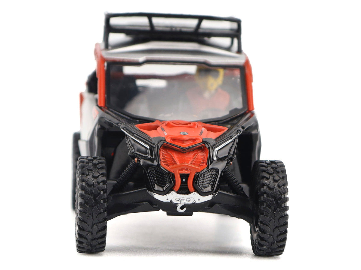 Can-Am Maverick X3 X RS Turbo RR Sand Version Chalk Gray and Magma Red with Driver Figure 1/32 Diecast Model by BRP Models BRP Models