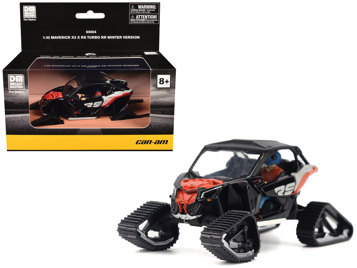 Can-Am Maverick X3 X RS Turbo RR Winter Version Chalk Gray and Magma Red with Driver Figure 1/32 Diecast Model by BRP Models BRP Models