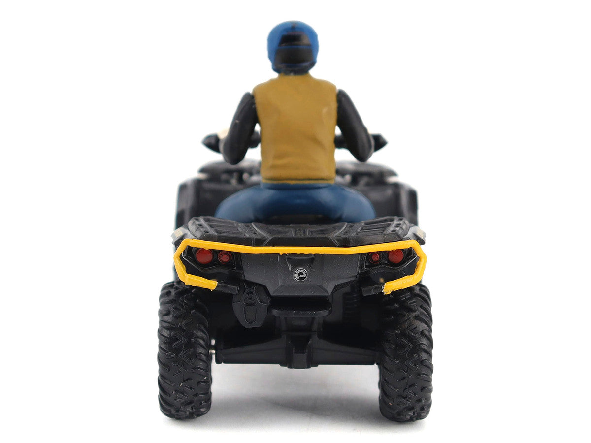 Can-Am Outlander XT-P 1000R ATV Iron Gray and Neo Yellow with Driver Figure 1/32 Diecast Model by BRP Models BRP Models