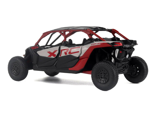 Can-Am Maverick X3 MAX X RC Turbo RR Gray and Red 1/32 Diecast Model by BRP Models BRP Models