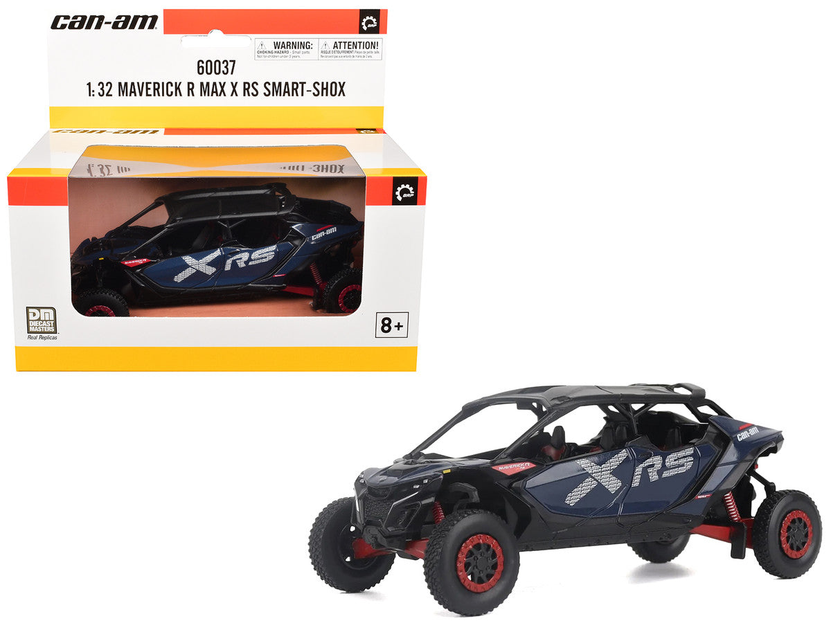 Can-Am Maverick R MAX X RS with Smart-Shox Dark Blue and Red 1/32 Diecast Model by BRP Models BRP Models