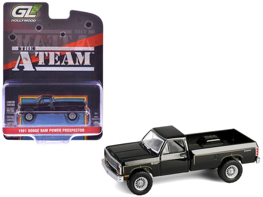 1981 Dodge Power Ram Prospector Pickup Truck Black "The A-Team" (1983-1987) TV Series "Hollywood Series" Release #43 1/64 Diecast Model Car by Greenlight Greenlight