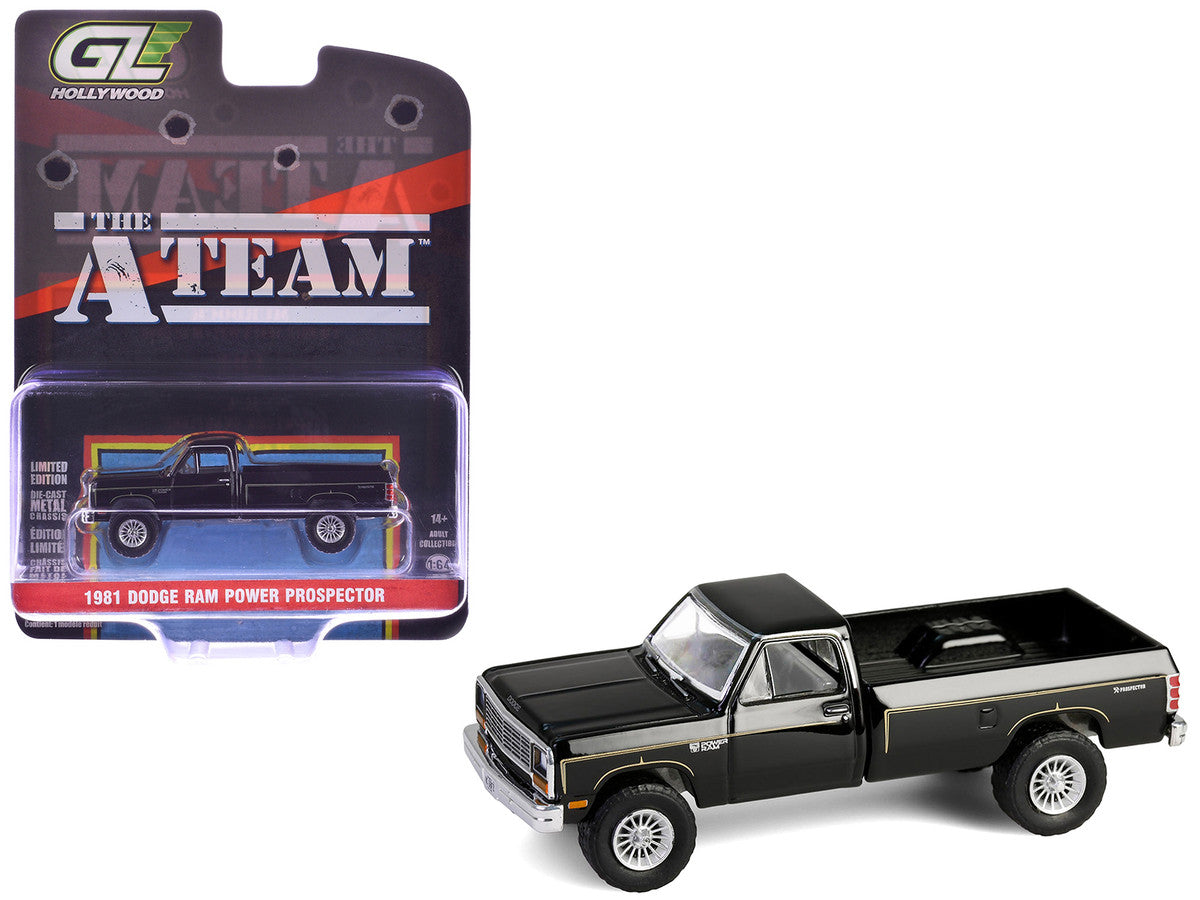 1981 Dodge Power Ram Prospector Pickup Truck Black "The A-Team" (1983-1987) TV Series "Hollywood Series" Release #43 1/64 Diecast Model Car by Greenlight Greenlight