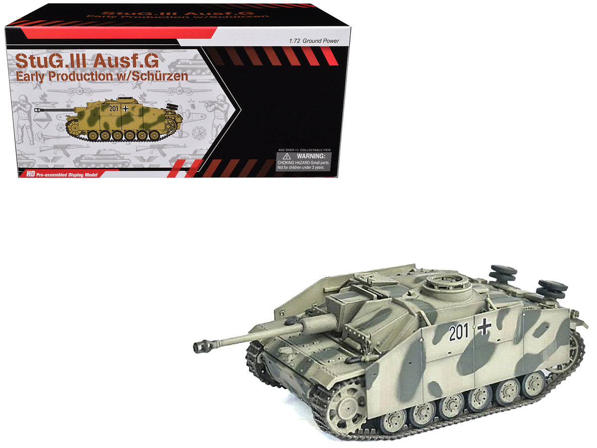 Germany StuG.III Ausf.G Early Production Tank with Schurzen #201 "StuG Brigade 242 Italy" (1943) "NEO Dragon Armor" Series 1/72 Plastic Model by Dragon Models-2