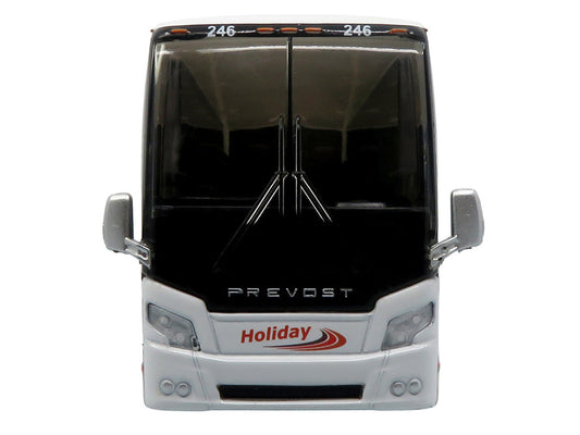 Prevost H3-45 Coach Bus "Holiday Tours - 2024 IMG Operator of the Year" White with Graphics Limited Edition 1/64 Diecast Model by Iconic Replicas Iconic Replicas