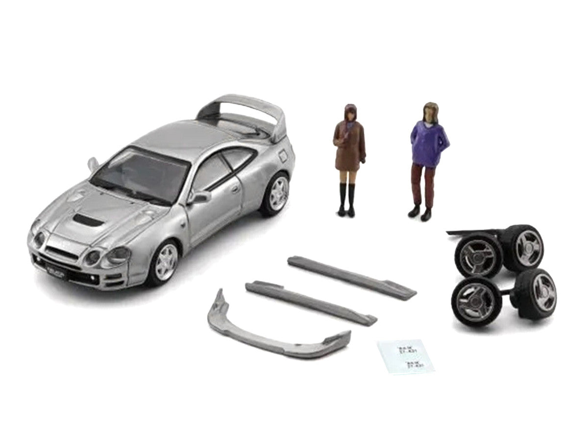 Toyota Celica GT-Four RHD (Right Hand Drive) ID Silver Metallic with 2 Figures and Accessories 1/64 Diecast Model Car by BM Creations BM Creations
