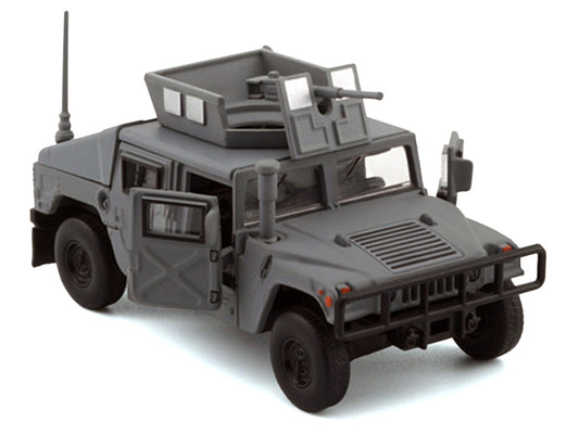 HUMVEE 4-CT Military Vehicle Matt Gray with Alternative Tops 1/64 Diecast Model Car by BM Creations-1