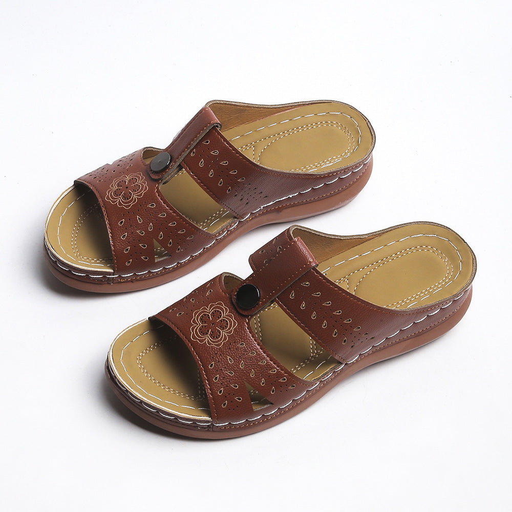 Women's European And American Wedge Heel Flat Sandals LadyShow.Store