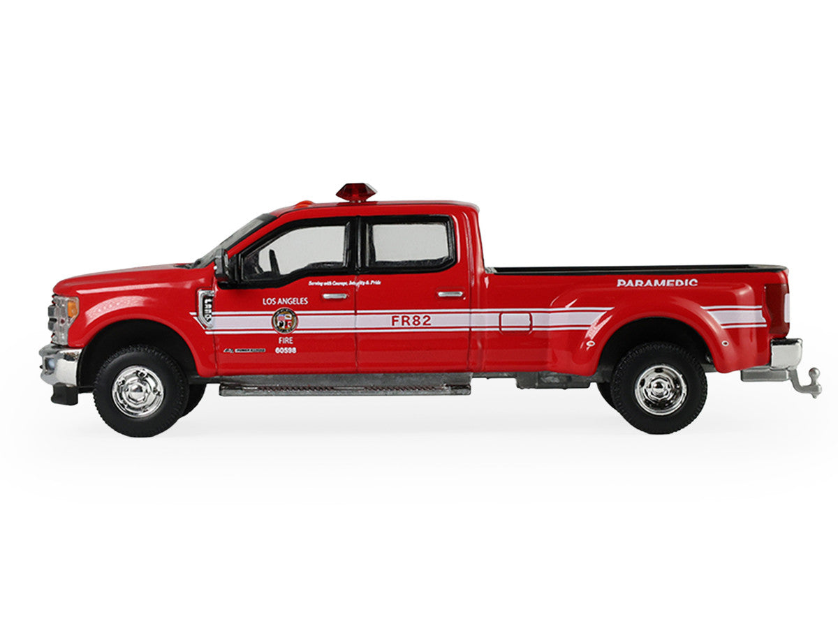 2018 Ford F-350 Pickup Truck "Los Angeles Fire Department" Red with White Stripes "Fire & Rescue" Series #5 1/64 Diecast Model Car by Greenlight Greenlight