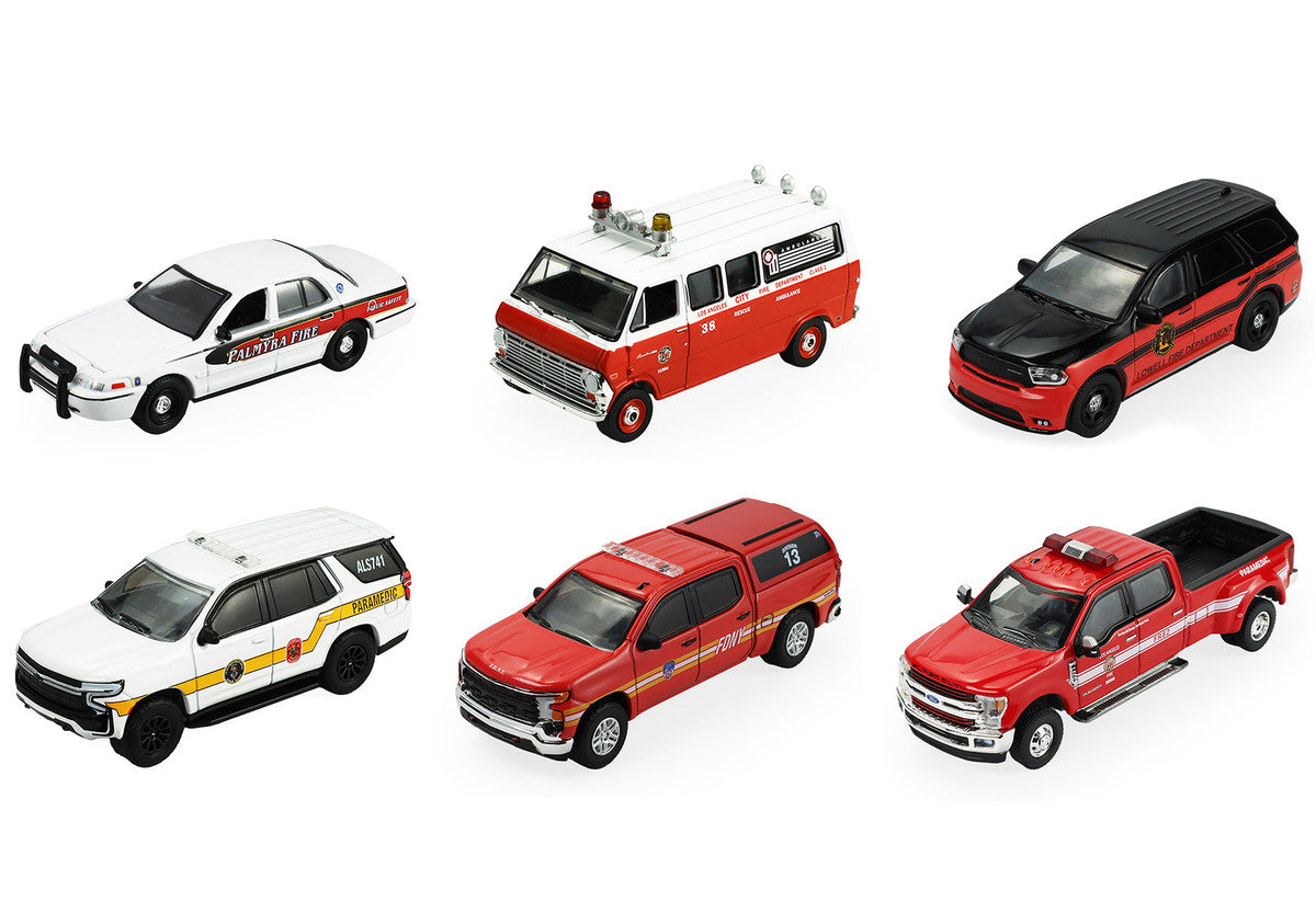 "Fire & Rescue" Series #5 Set of 6 Cars 1/64 Diecast Model Cars by Greenlight Greenlight