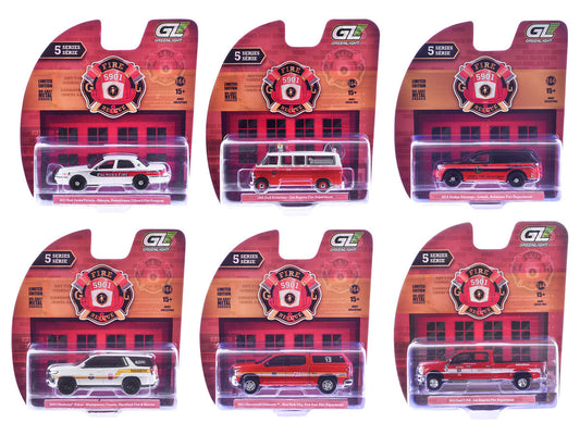 "Fire & Rescue" Series #5 Set of 6 Cars 1/64 Diecast Model Cars by Greenlight Greenlight