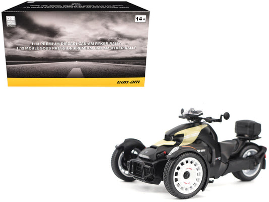 Can-Am Ryker Rally 3-Wheel Motorcycle Sand Storm and Black 1/12 Diecast Model by BRP Models BRP Models