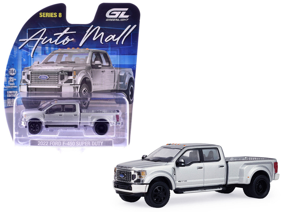 2022 Ford F-450 Super Duty Pickup Truck Iconic Silver Metallic "Auto Mall" Series 8 1/64 Diecast Model Car by Greenlight Greenlight