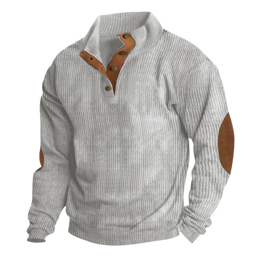 Corduroy Casual Stand Collar Long-sleeved Sweater Best YouTube Store