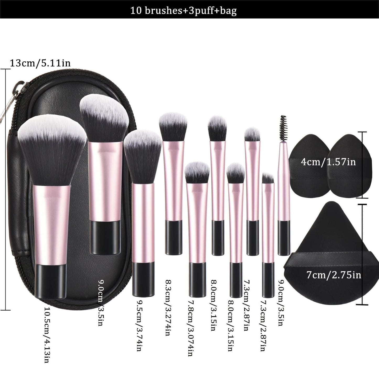 Mini Makeup Brush Set With Storage Bag, Versatile Soft Trave LadyShow.Store