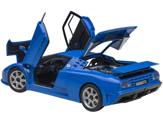 Bugatti EB110 SS Super Sport French Racing Blue with Silver Wheels 1/18 Model Car by Autoart Autoart