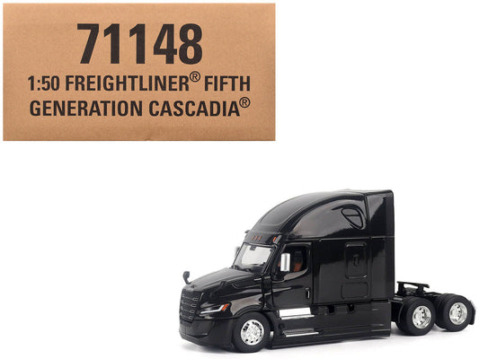 2025 Freightliner Cascadia Gen-5 Sleeper Cab Truck Tractor Night-Shift Black "Transport Series" 1/50 Diecast Model by Diecast Masters Diecast Masters