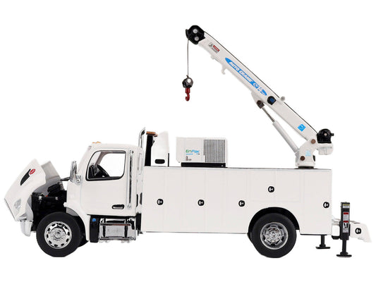 Peterbilt 536 Auto-Crane Titan 85-Body HC14-Crane Work Truck with Miller EnPak White "Transport Series" 1/50 Diecast Model by Diecast Masters Diecast Masters