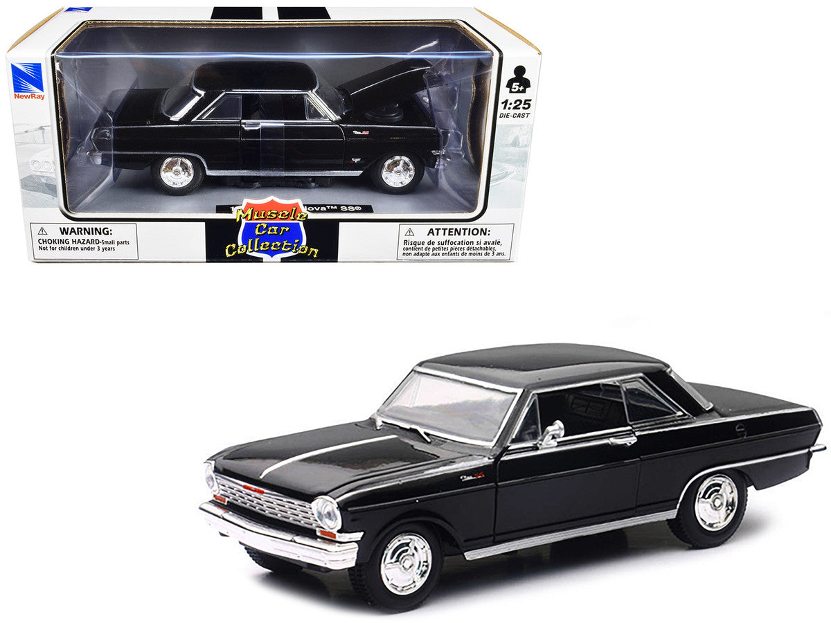 1964 Chevrolet Nova SS Black "Muscle Car Collection" 1/25 Diecast Model Car by New Ray New Ray