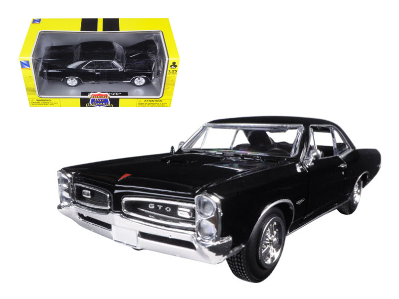 1966 Pontiac GTO Black "Muscle Car Collection" 1/25 Diecast Model Car by New Ray W2B