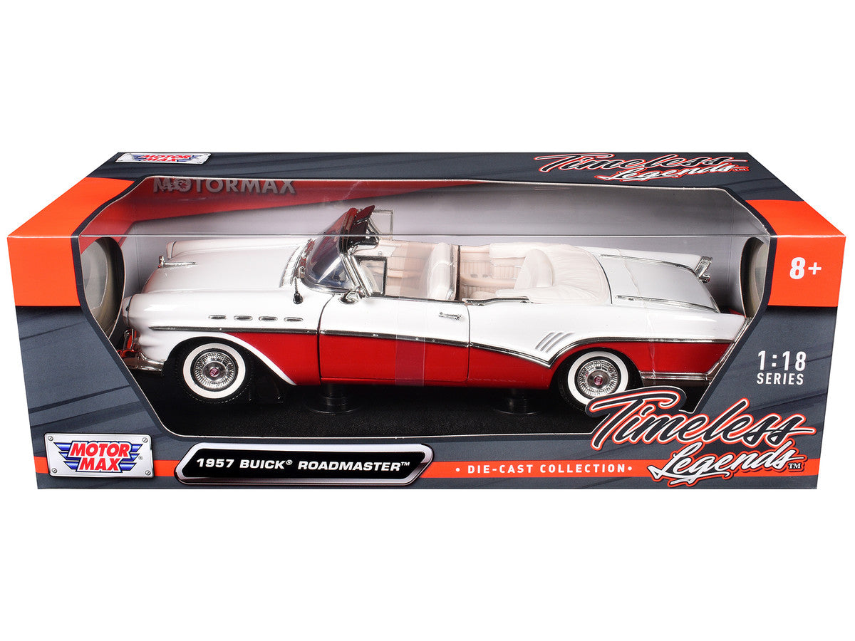 1957 Buick Roadmaster Convertible Red 1/18 Diecast Model Car by Motormax Motormax